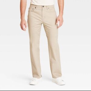 NWT Men's Straight Fit 5 pocket Pants  - Goodfellow & Co,  Size 32x34-Khaki